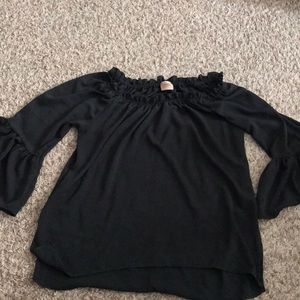 Black Bell Sleeve Off the Shoulder Top